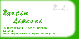 martin lipcsei business card